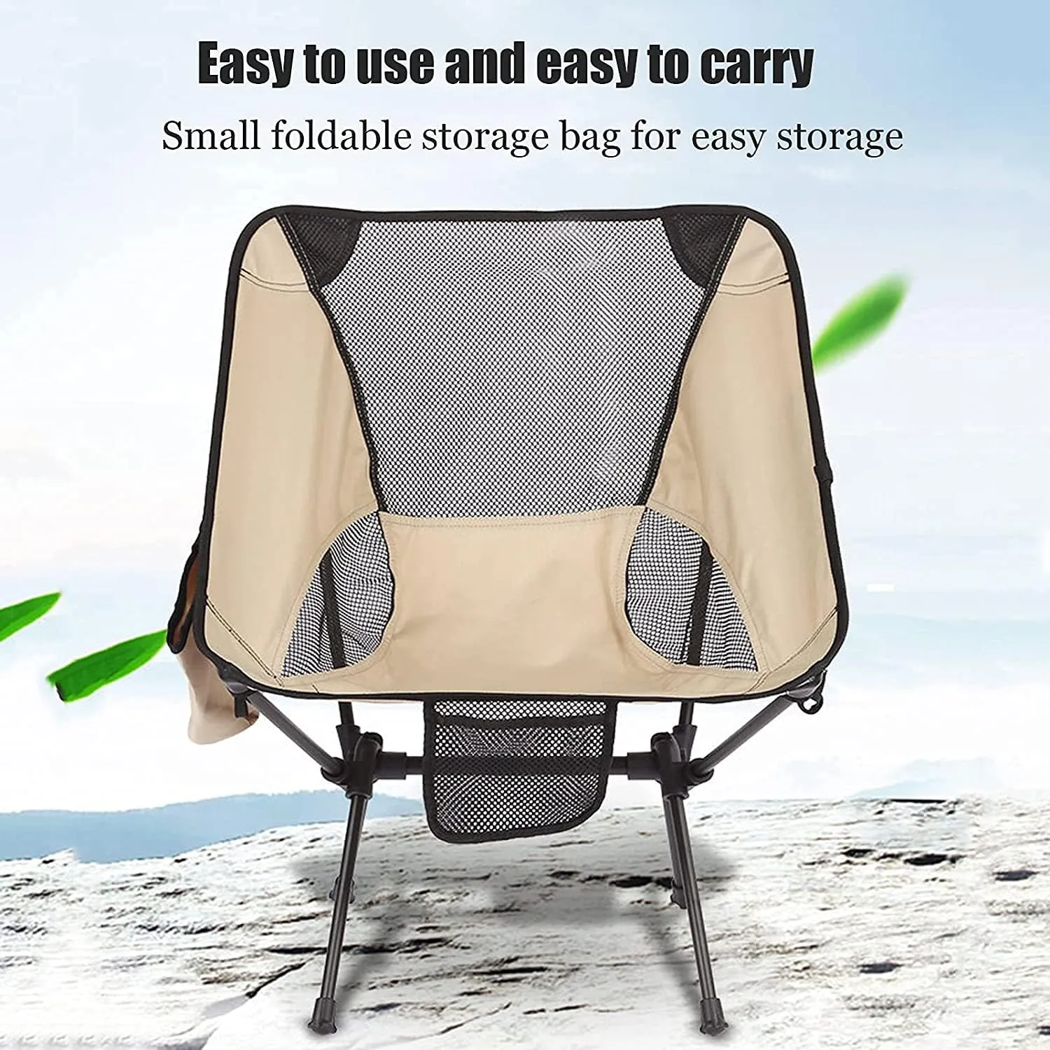 Camping Chair Outdoor Aluminum Alloy Folding Chair Portable Beach Ultralight Fishing Stool Lightweight Compact Camping Backpack Chairs Folding Chair (One Color 64.5 * 52cm