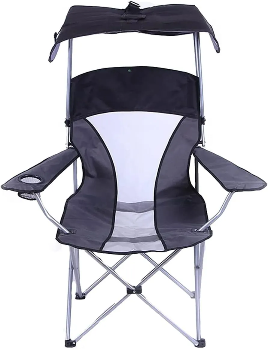 Camping Chair Outdoor Chair Foldable Chair Portable Wild Fishing Chair Mesh Folding Mesh Canopy Shade Chair Sunshade Seat with Armrest for Sunbathing On The Beach Folding Camping Chair