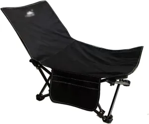 Camping Chair Outdoor Portable Fishing Chairs Adjustable Recliner Lunch Break Folding Chair Camping Backrest Beach Chair (Color : Black, Size : 52 * 52 * 60-67cm)