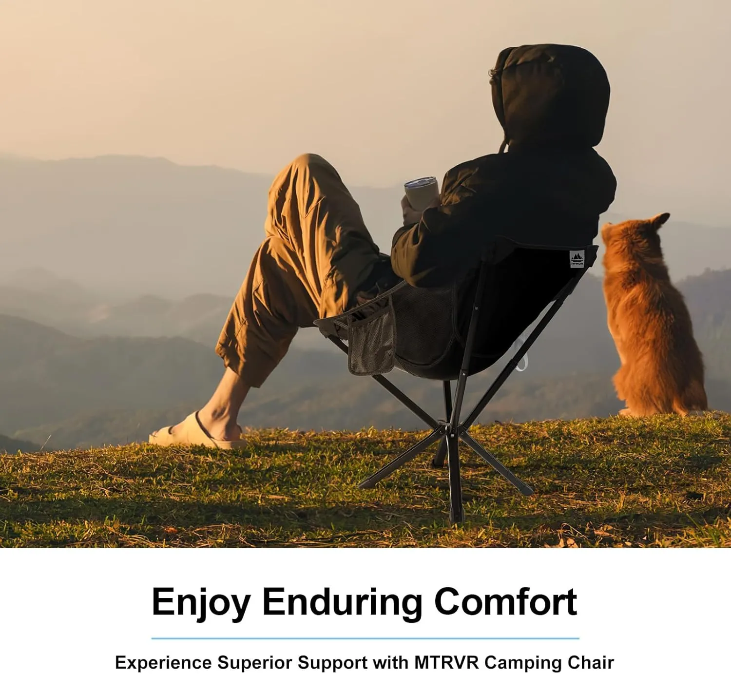 Camping Chairs for Adults, Supports 600 Lbs Lightweight Folding Camping Chair, Collapses to Size of Water Bottle Portable Camping Chair for Outdoor, Beach, Lawn, Travel, Picnics
