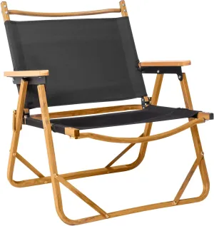 Camping Chairs for Adults,Portable Lightweight Patio Dining Chairs,Aluminum Frame and Imitation Wood Grain,Outdoor Foldable Beach Fishing Chair Lawn Chair,Support 220 Lbs,Black Medium