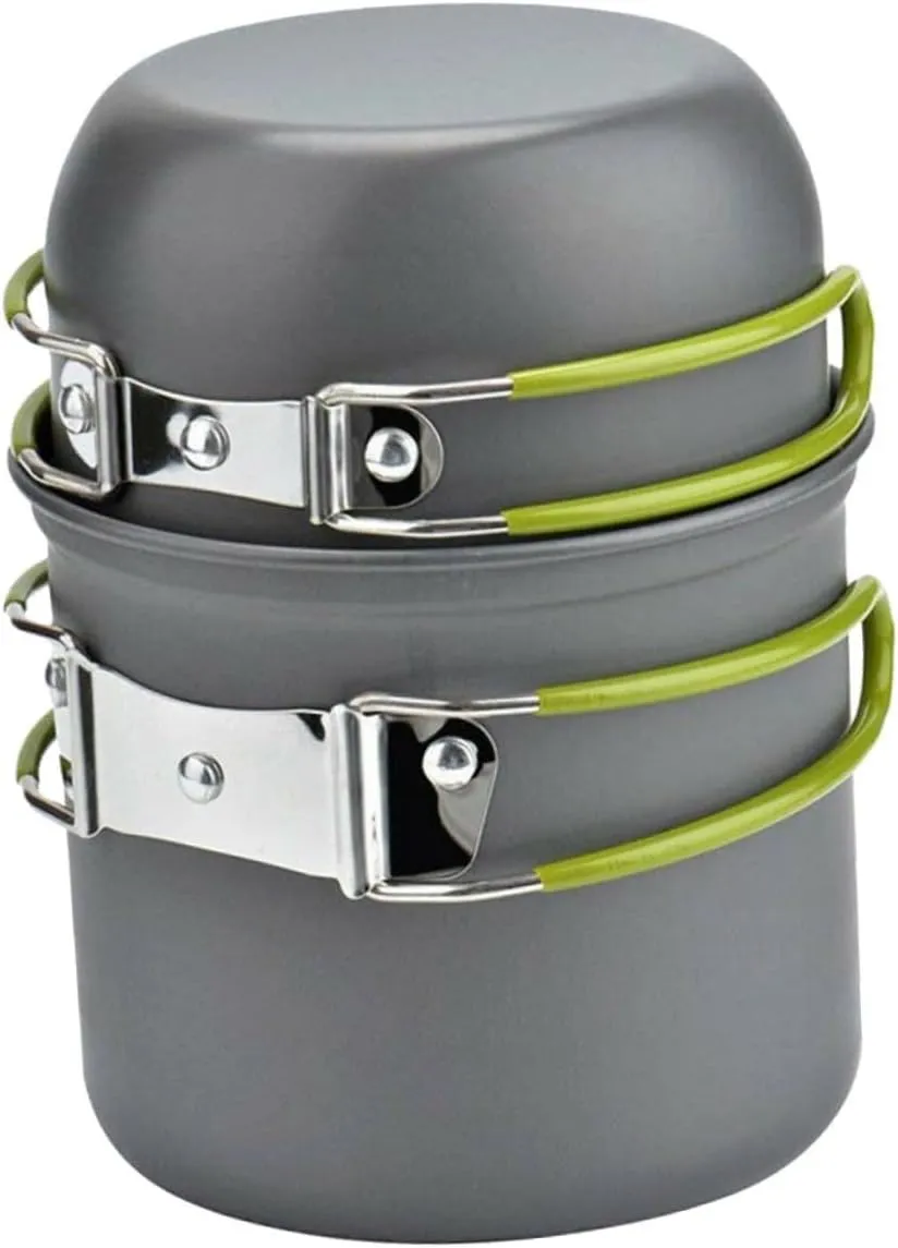 Camping Cooking Set 1-2 Person Portable Non-Stick Teapot Camping Utensils Outdoor Cooking Kit