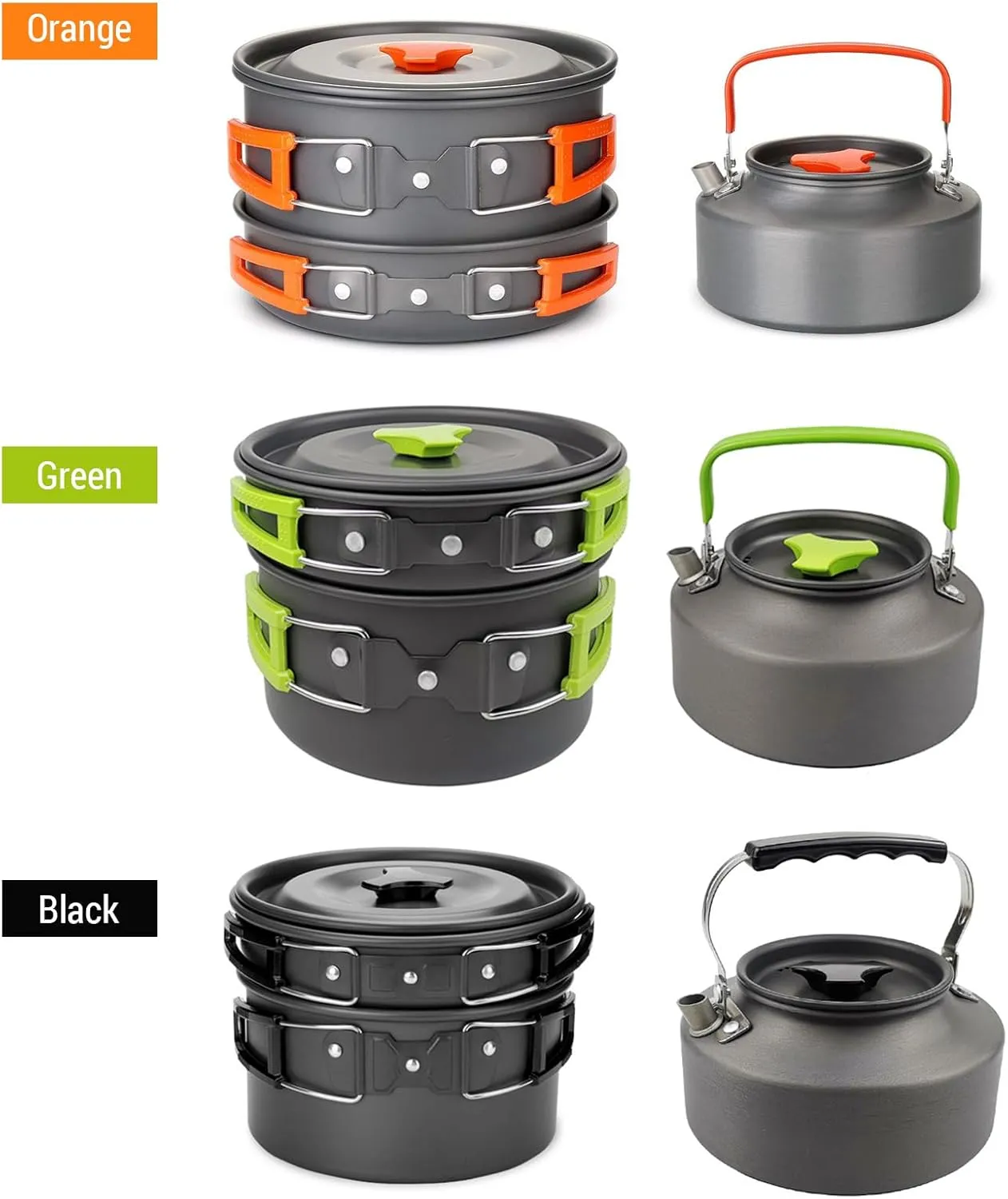 Camping Cookware Set Outdoor Cooking Equipment for Camping Hiking and Picnics for 2-3 People All in One Compact Camp Cooking Set