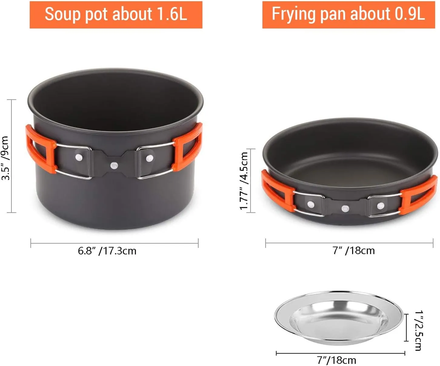 Camping Cookware Set Outdoor Cooking Equipment for Camping Hiking and Picnics for 2-3 People All in One Compact Camp Cooking Set