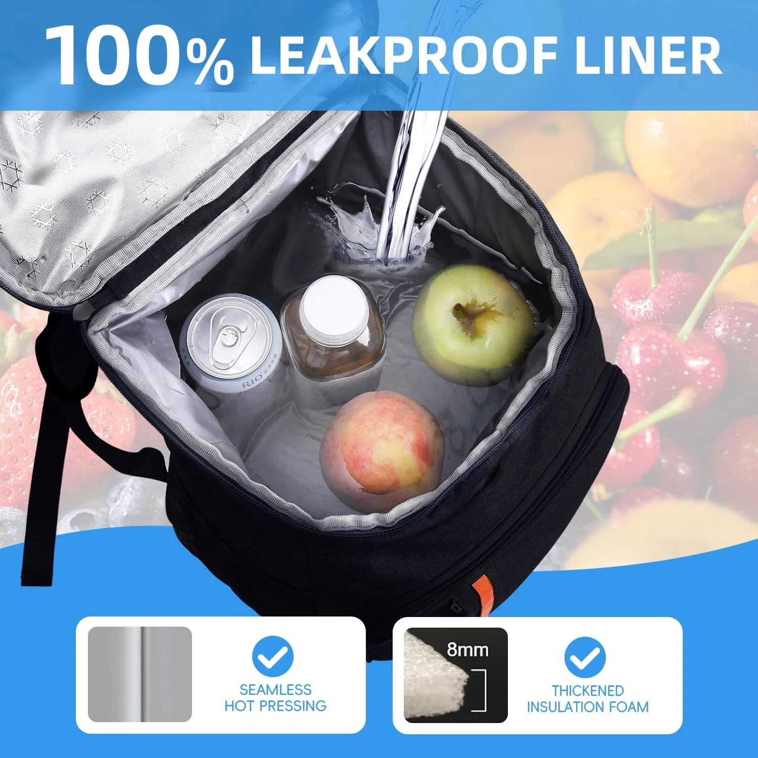 Camping Cooler Backpack 25 Cans, Leak Proof Insulated Thermal Bag, Beach Travel Picnic Lunch Backpack for Men Women