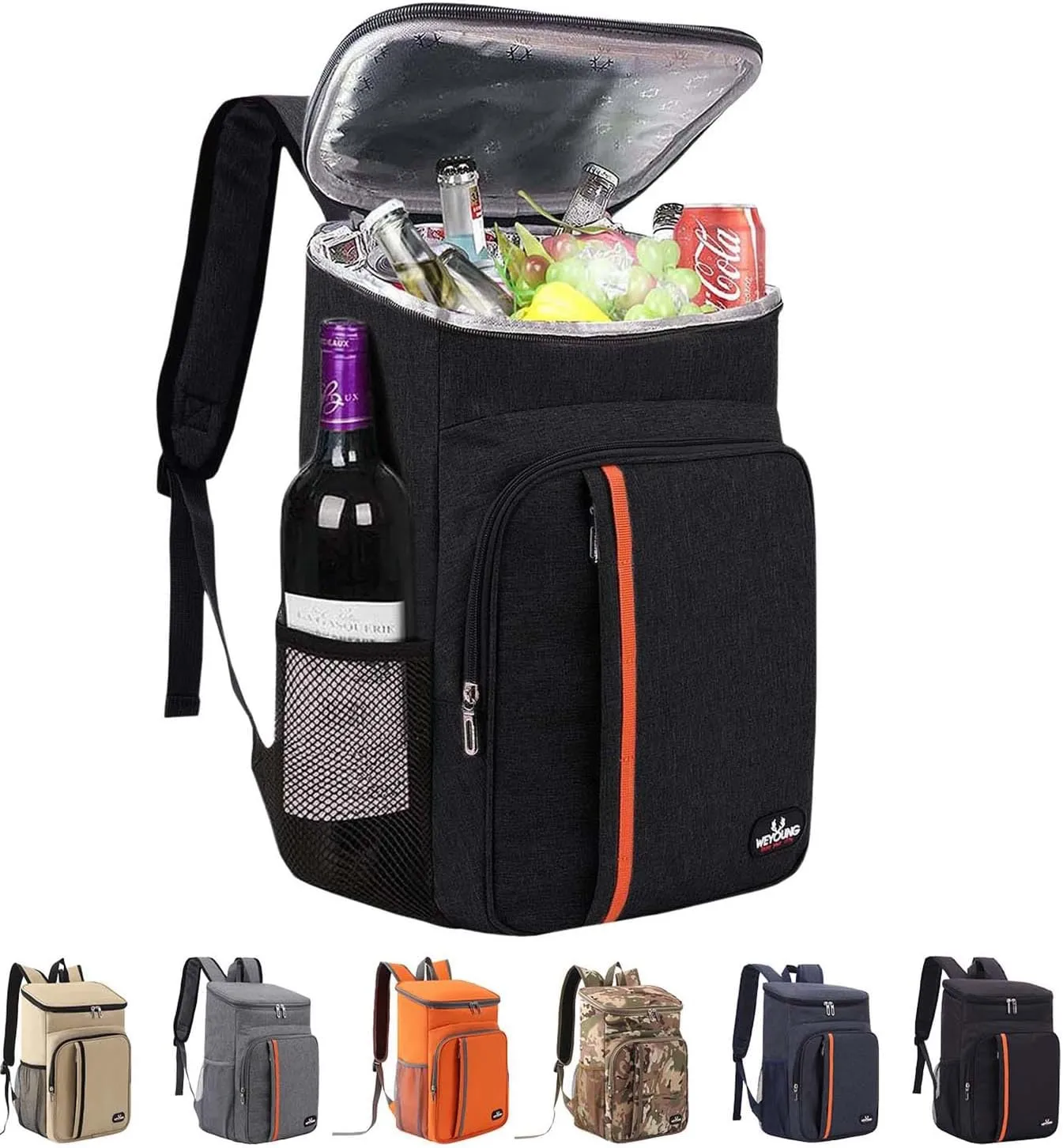 Camping Cooler Backpack 25 Cans, Leak Proof Insulated Thermal Bag, Beach Travel Picnic Lunch Backpack for Men Women