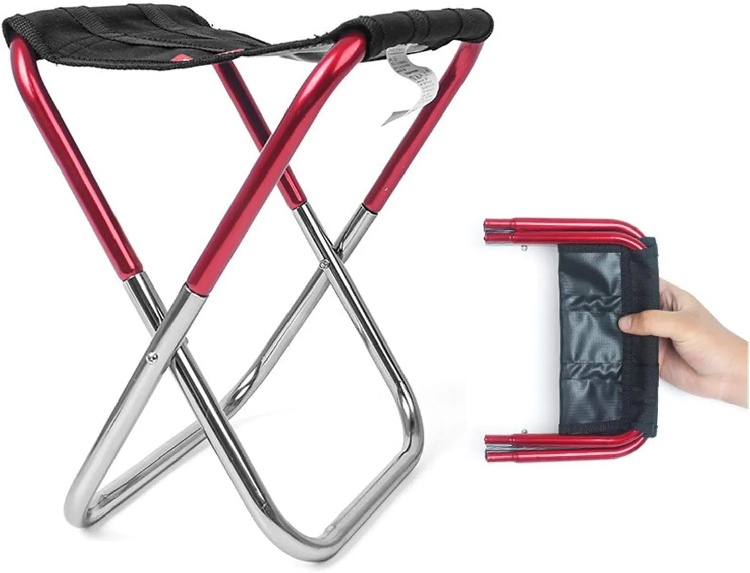 Camping Folding Chair Portable Aluminum Alloy Folding Chair Stool Seat Outdoor Fishing Camping Outdoor Lightweight Fishing Seat (Color : Dark Blue)