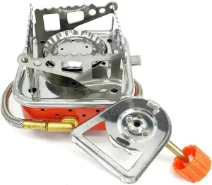 Camping Gas Stove Outdoor Camping Stove 2800W Mini Portable Folding Camping Cassette Tube/Spiral Tube Stove Ultra Light and Small for Camping Hiking Backpack Outdoor Gear
