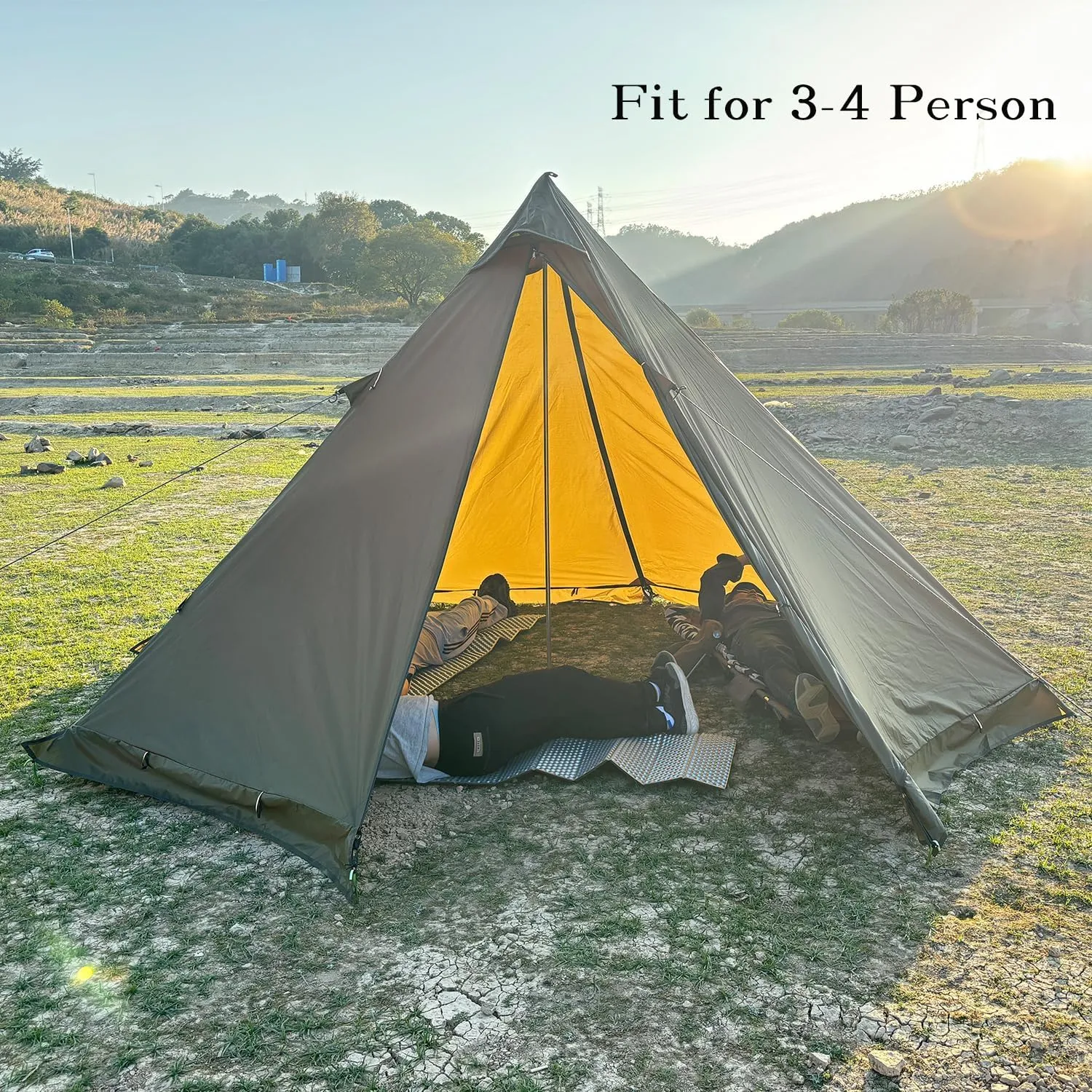 Camping Hot Tent with Wood Stove Jack Winter Teepee Tent 4 Season Backpacking Tent for Survival Hunting Military Fishing