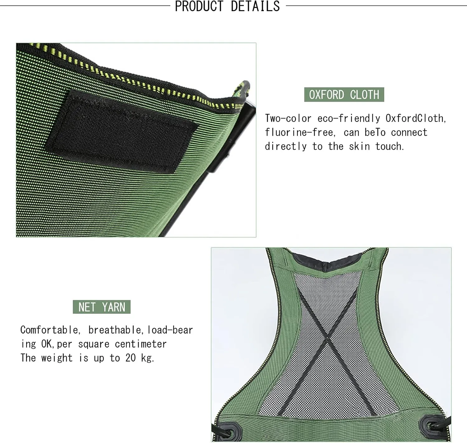 Camping Lounge Chair Folding Camping Chair with Footrest Portable Reclining Camping Chair Headrest Storage Bag Mesh Reclining Chair with Backpack
