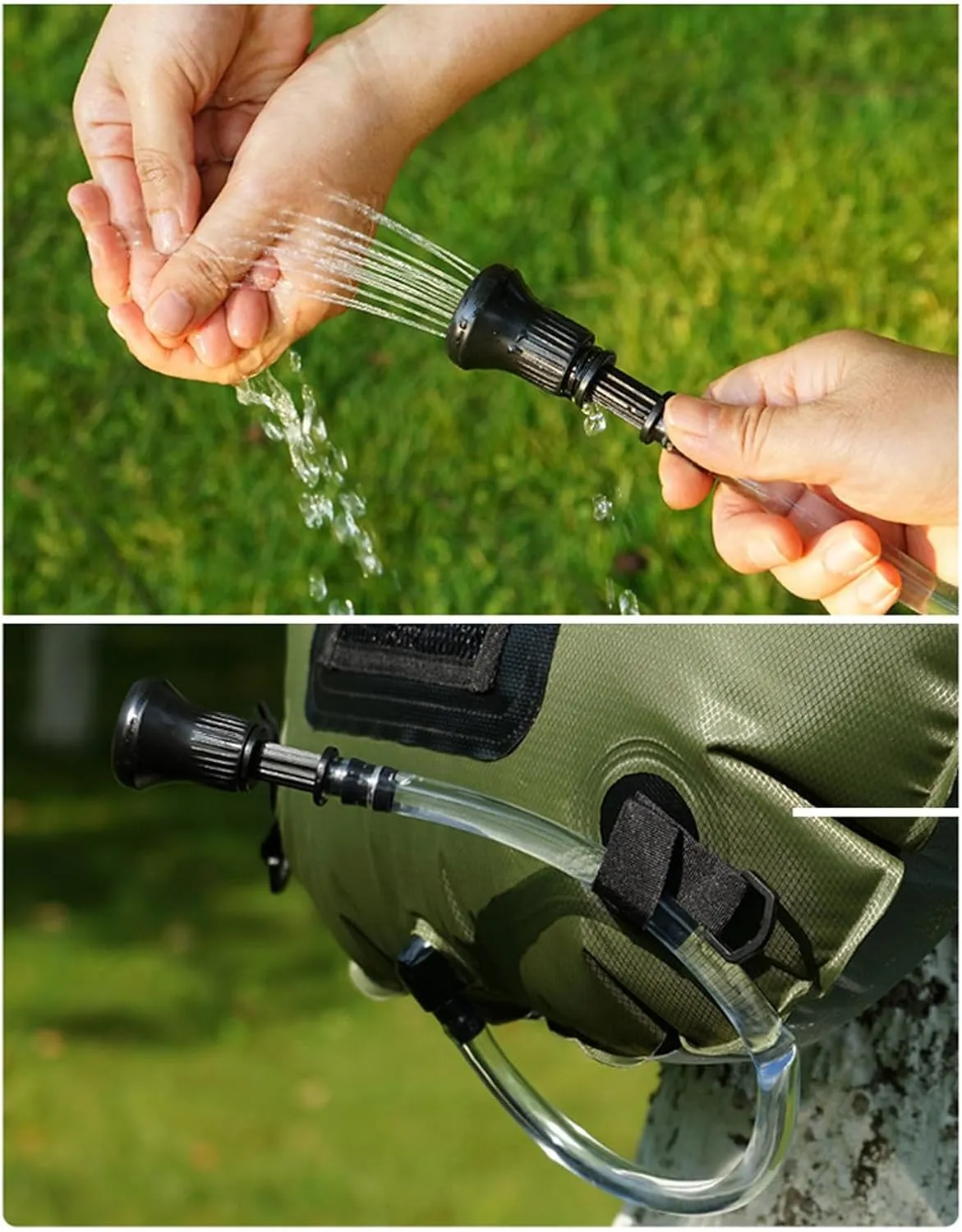 Camping Shower Bag 20L Solar Shower Bag with Handle Solar Heater Portable Shower Bag with Backpack Thermometer for Outdoor Camping Hiking Beach