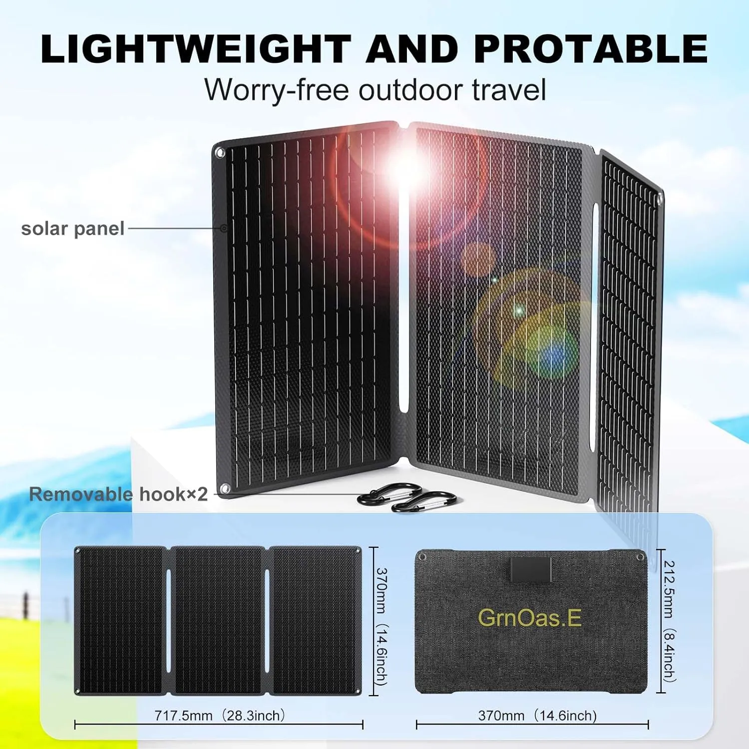 Camping Solar Panels,40W Foldable Solar Panel Charger with USB-C,USB-A and DC Outputs for Phones,Small Power Stations Power Banks, Tablets for Camping, Hiking, Backpacking Outdoor Van RV Trip