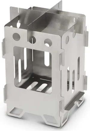 Camping Stove Portable Wood Burning Backpacking Stove Folding Camping Wood Stove (Color : Silver, Size : One Size) (Silver One Size)