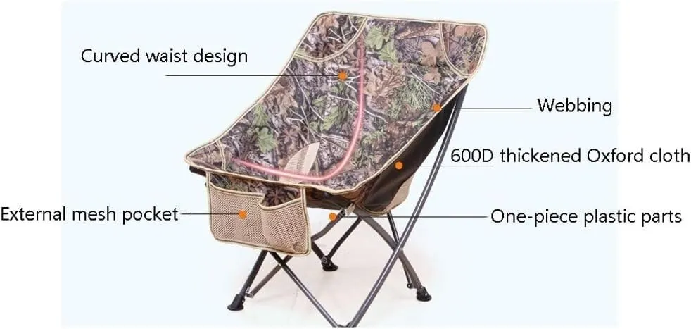 Camping Table and Chairs Leisure Field Recliner Wood Grain Furniture Folding Fishing Chair Telescopic Table