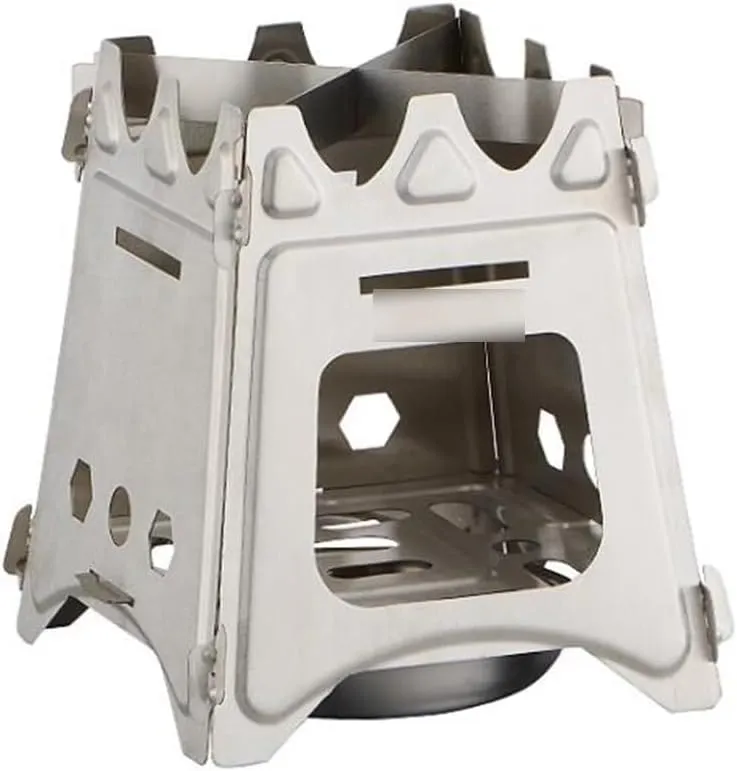 Camping Wood Burning Stove, Folding Backpacking Stove, Stainless Steel Campfire Stove, Outdoor Cooking Lightweight Stove For Picnic Hiking Barbecue