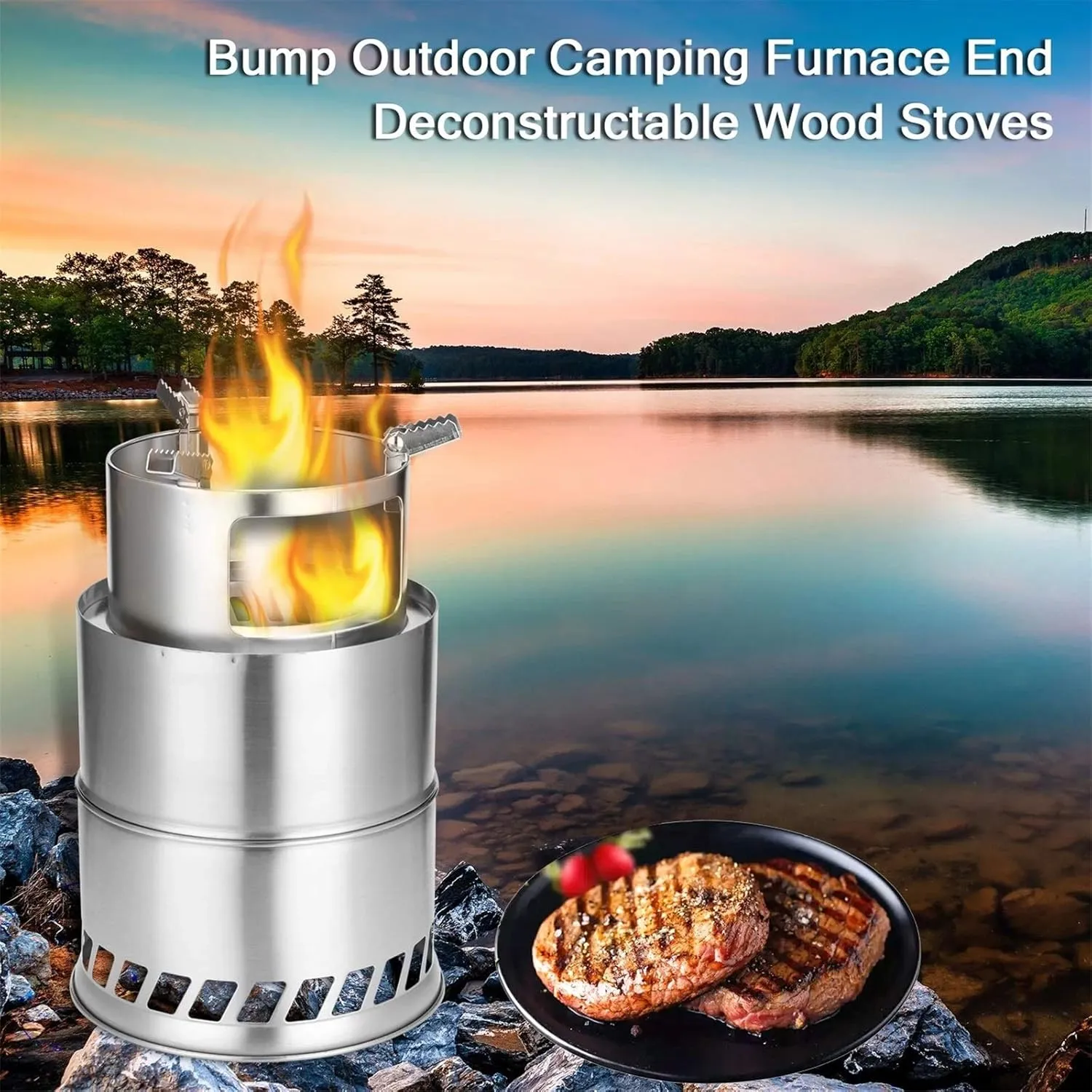 Camping Wood Stove Camping Wood Stove Folding Titanium Wood Burning Stove Lightweight Pocket Stove for Camping Cooking