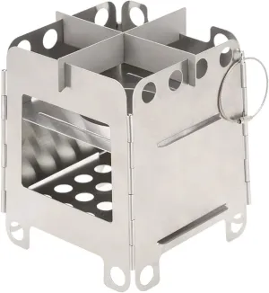 Camping Wood Stove Camping Wood Stove Folding Titanium Wood Burning Stove Lightweight Pocket Stove for Camping Cooking