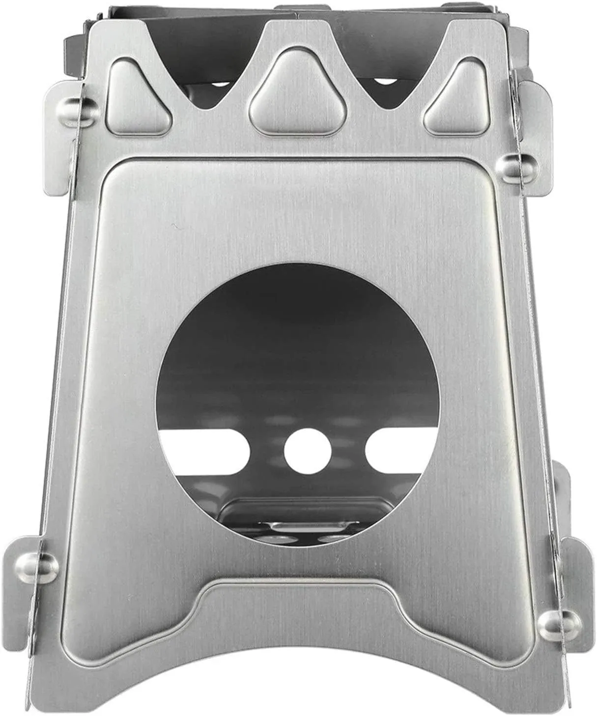 Camping Wood Stove Outdoor Wood Burning Stove with Blow Fire Pipe Stainless Steel Folding BBQ Grill for Camping Cooking