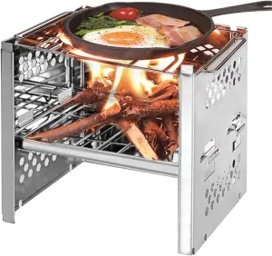 Camping Wood Stove Portable Wood Burning Backpacking Stove Folding Camping Wood Stove for Outdoor Hiking