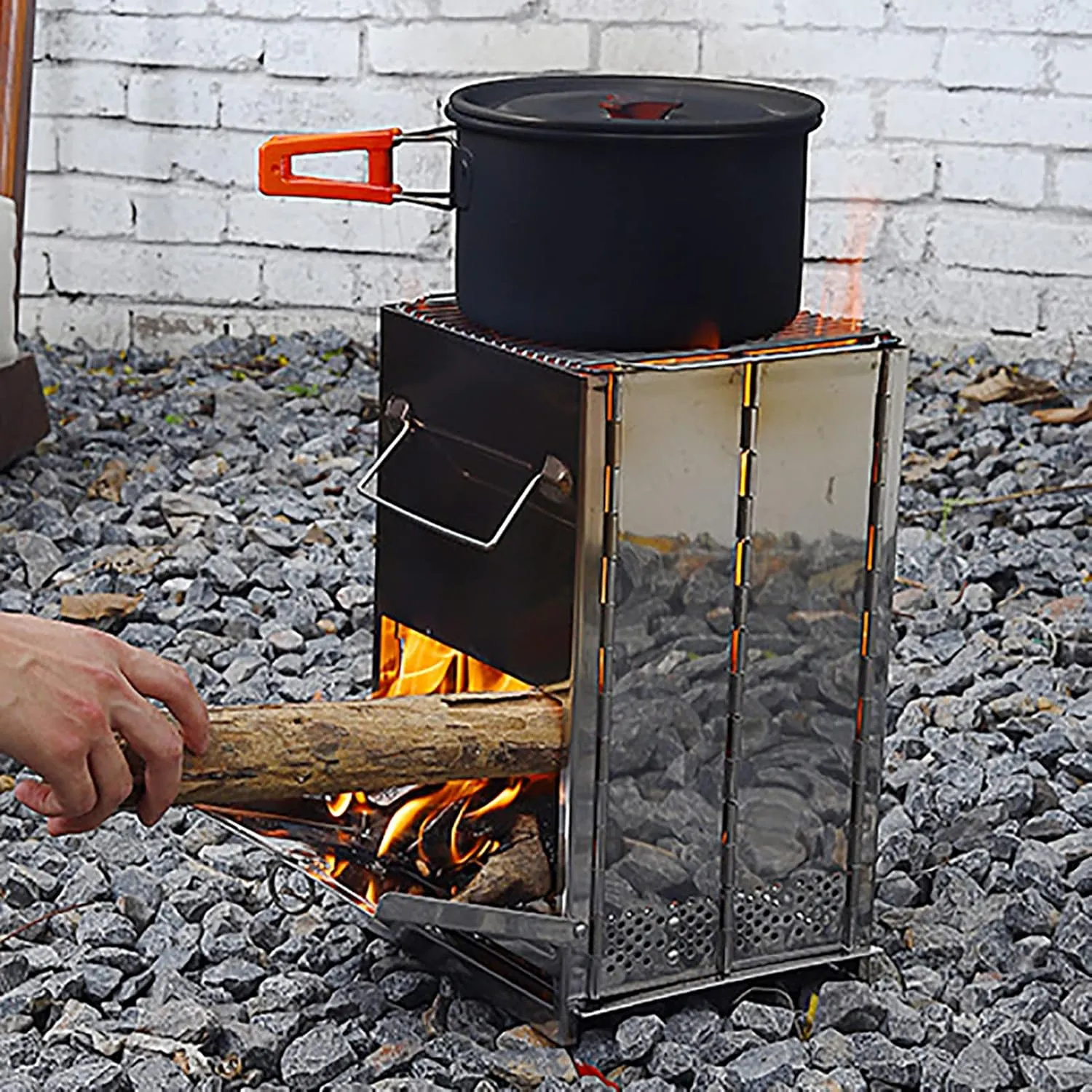 Camping Wood Stove,Wood Stove Camping Alcohol Furnace Portable Wood Burning Stoves Folding Wood Burning Stove with Carry Bag for Outdoor Cooking Picnic