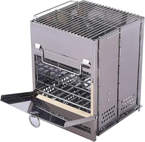 Camping Wood Stove,Wood Stove Camping Alcohol Furnace Portable Wood Burning Stoves Folding Wood Burning Stove with Carry Bag for Outdoor Cooking Picnic