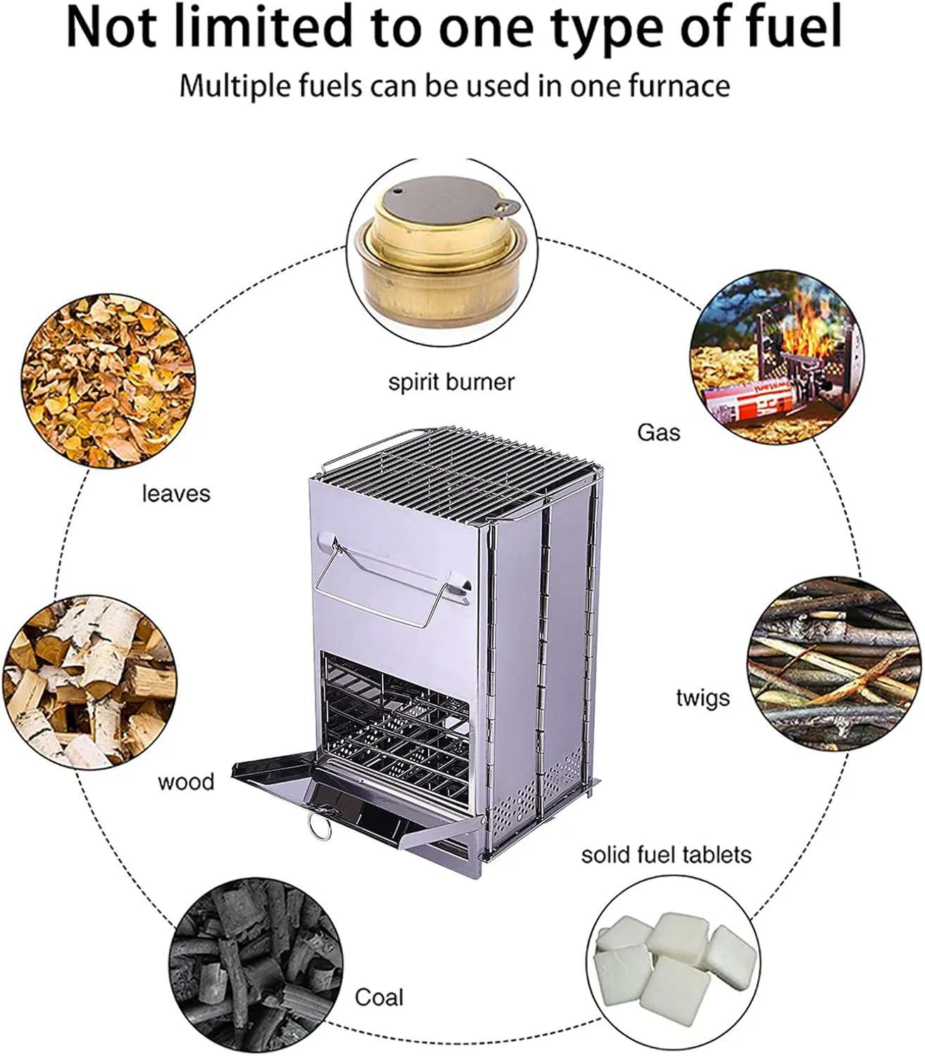 Camping Wood Stove,Wood Stove Camping Alcohol Furnace Portable Wood Burning Stoves Folding Wood Burning Stove with Carry Bag for Outdoor Cooking Picnic