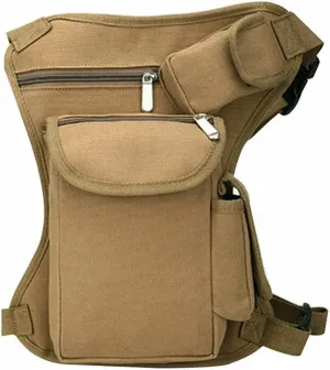 Canvas Drop Leg Bag for Men Women Hiking Waist Pack Tactical Military Motorcycle Bike Cycling Multi-Pocket Waist Outdoor Sports Fanny Pouch