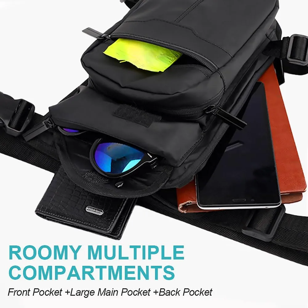 Canvas Drop Leg Bag for Men Women Hiking Waist Pack Tactical Military Motorcycle Bike Cycling Multi-Pocket Waist Outdoor Sports Fanny Pouch