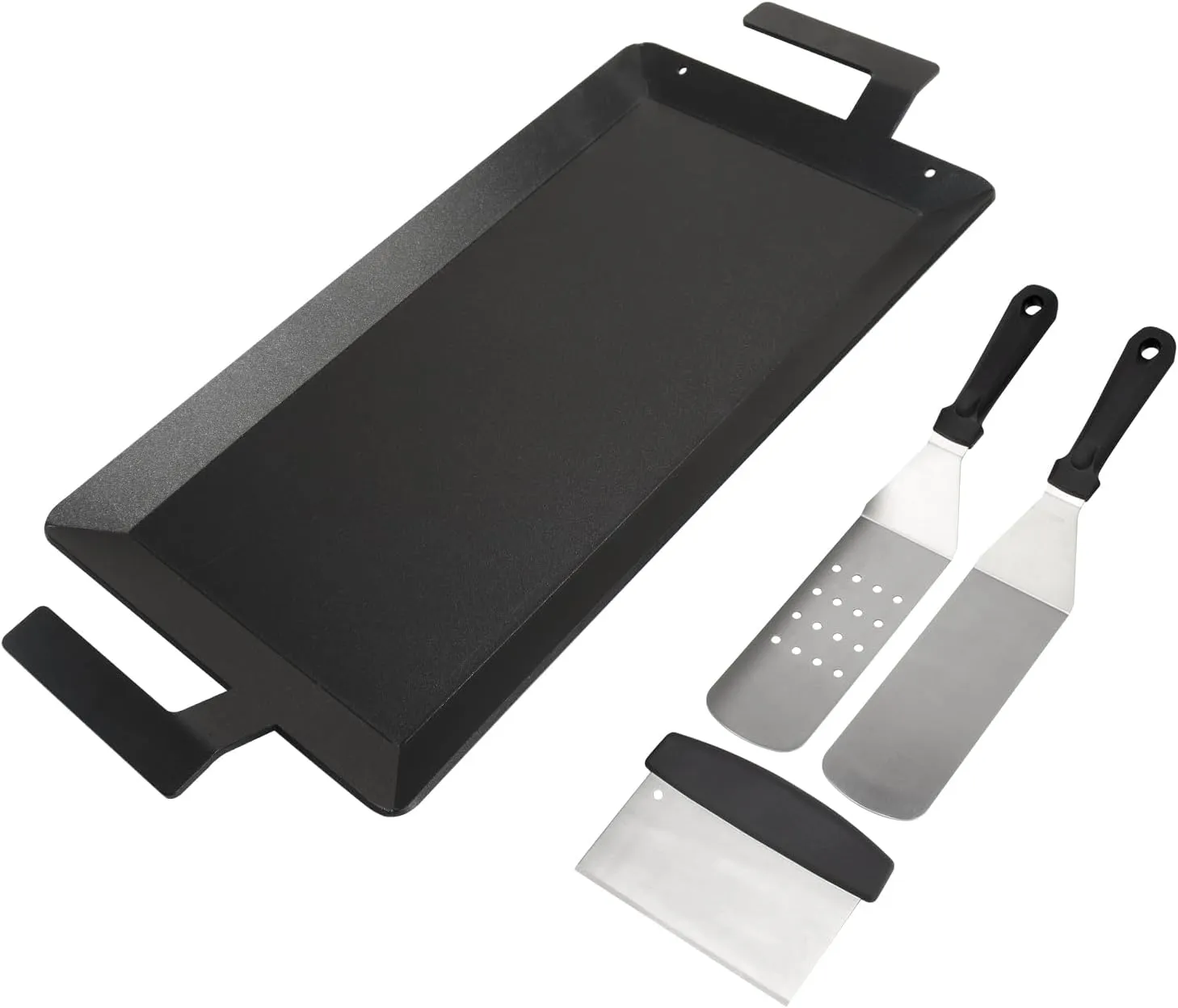 Carbon Steel Griddle for Stove Top Gas Grill, 24'' x 10'' Carbon Steel Flat Top Griddle for Induction Cooktop, Professional Cooking Griddle Pan for Made In Cookware