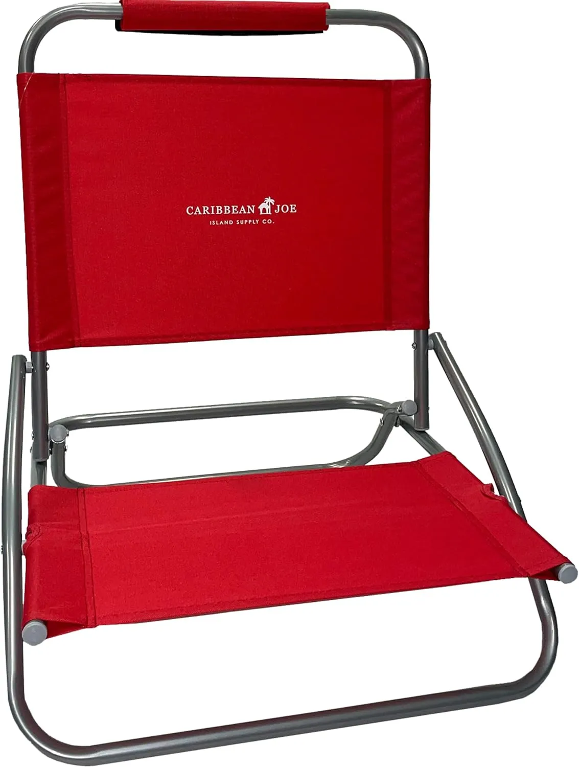 Caribbean Joe Folding Beach Chair, 1 Position Lightweight and Portable Foldable Outdoor Camping Chair, Red