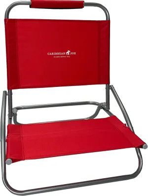 Caribbean Joe Folding Beach Chair, 1 Position Lightweight and Portable Foldable Outdoor Camping Chair, Red