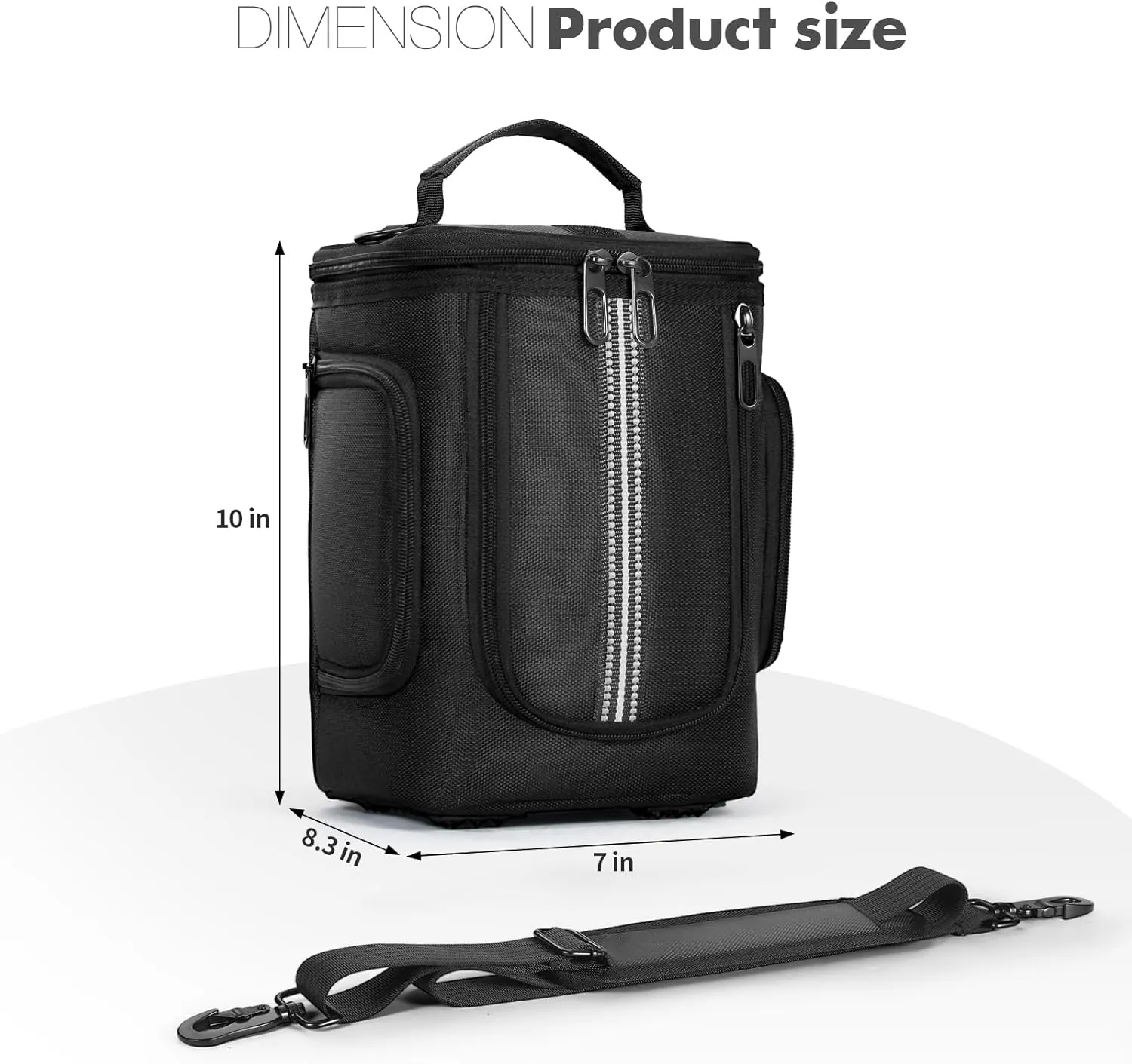 Carrying Case Compatible with Anker SOLIX C300 / SOLIX C1000 / 521, Portable Power Station Outdoor Generator & Accessories Travel Storage Bag with Shoulder Strap Side Pockets (for SOLIX C300)