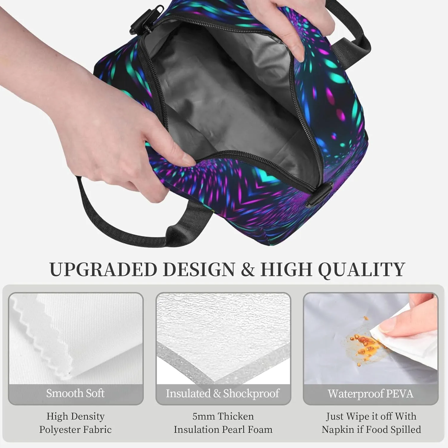 Casual Travel Daypacks Backpack With Lunch Box Sets Adjustable Shoulder Straps, Black5