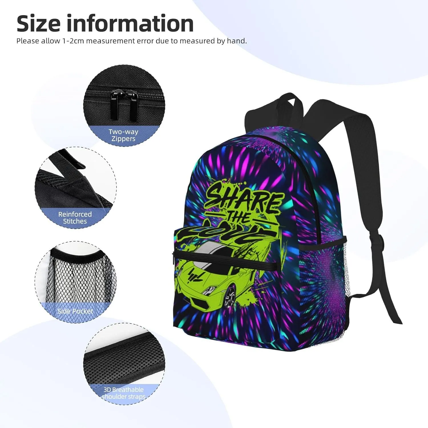 Casual Travel Daypacks Backpack With Lunch Box Sets Adjustable Shoulder Straps, Black5