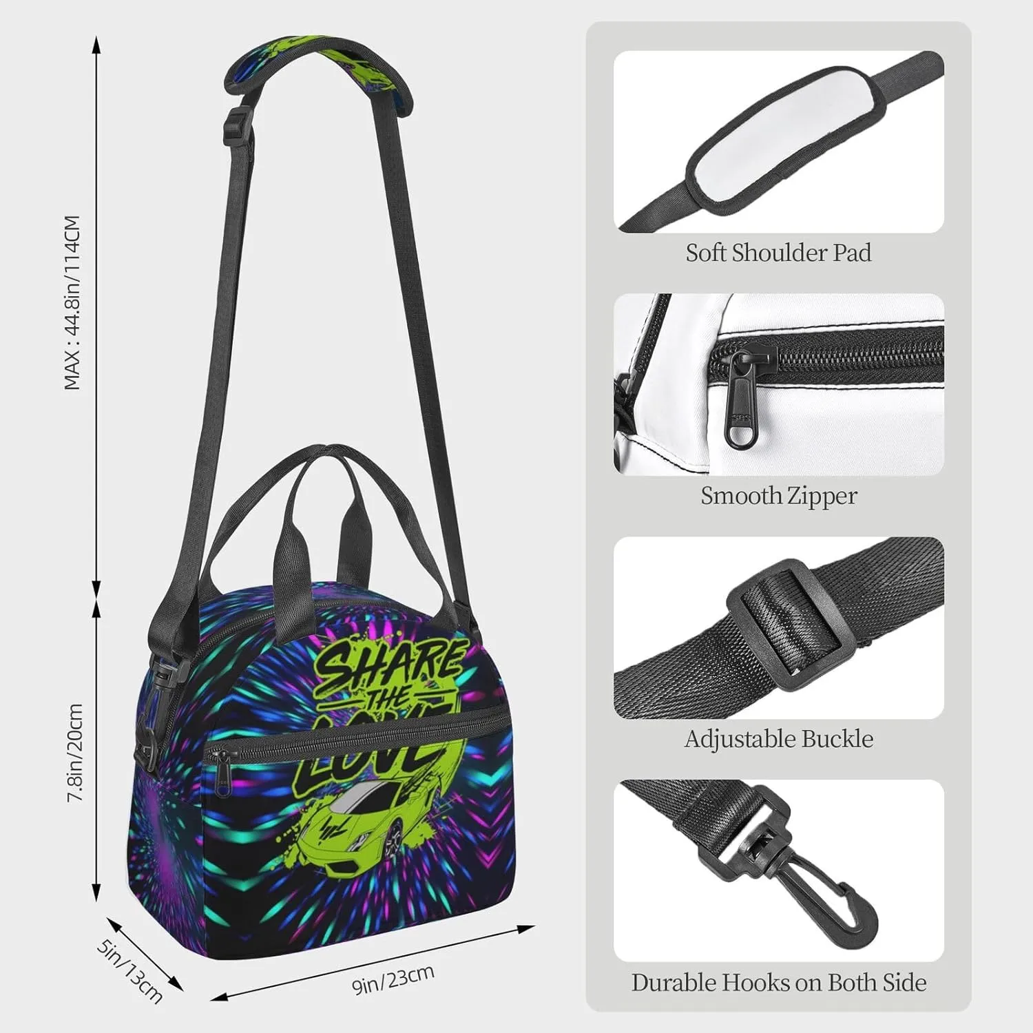 Casual Travel Daypacks Backpack With Lunch Box Sets Adjustable Shoulder Straps, Black5