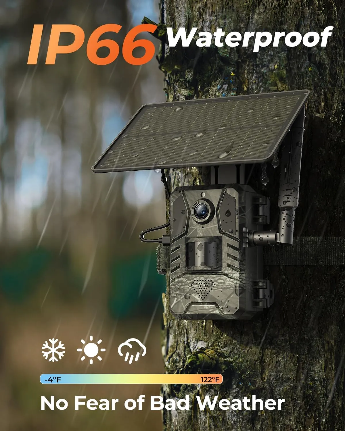 Cellular Trail Camera 2 Packs, Game Camera Built-in SIM Card 4G LTE with Night Vision Motion Activated Waterproof 2K Live View 0.2s Speed Trail Cam with Solar Panel