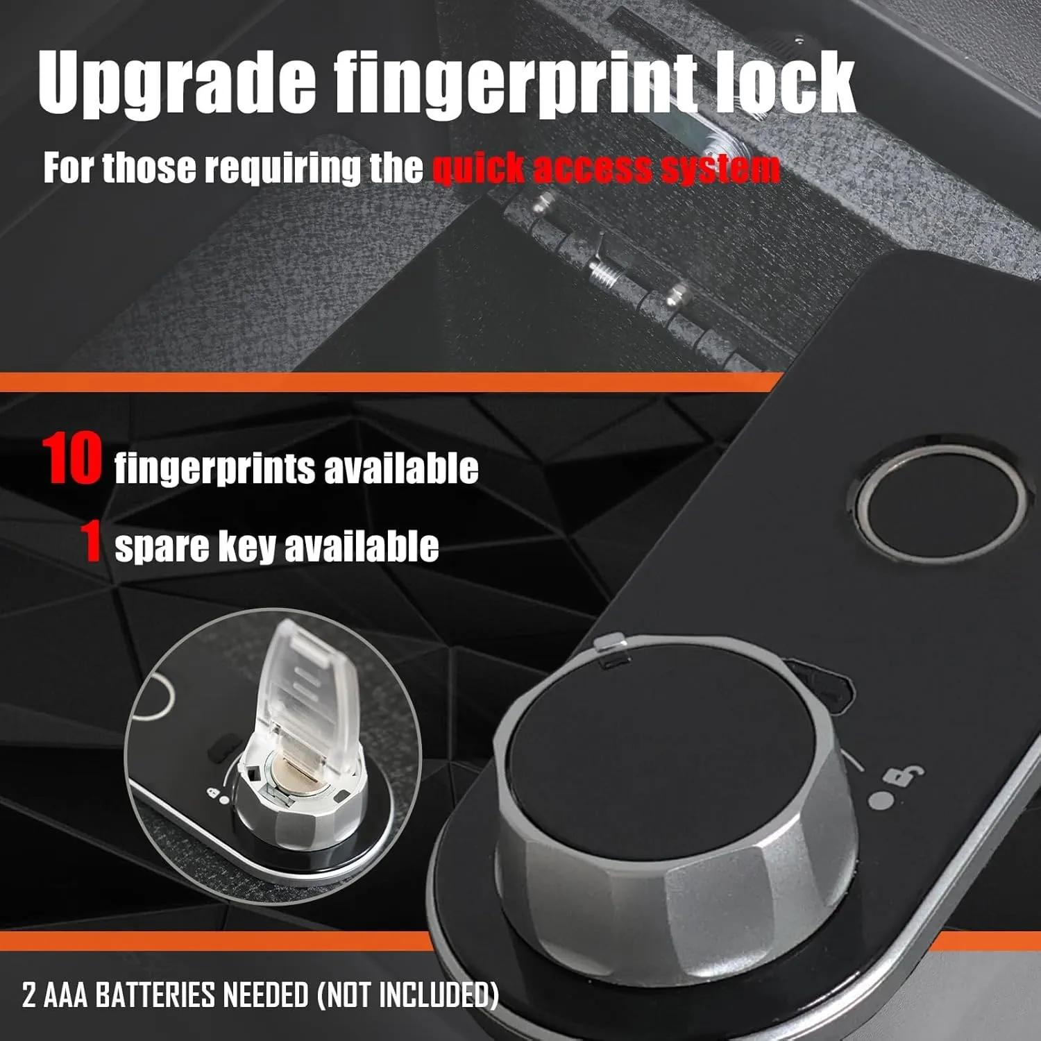 Center Console Gun Safe - Console Gun Vault Compatible with Ford Maverick 2022-2025, High Security Armrest Lock Box with Fingerprint Lock with Key