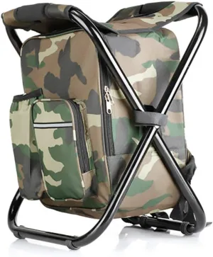 Chair Folding Chair Fishing Backpack, Portable Insulation Ice Backpack Seats Compatible with Outdoor Climb Mountain Travel Hiking Cushioned Recliner Cushion