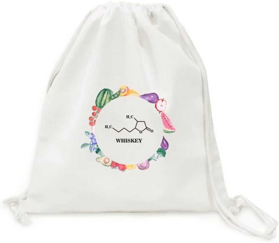 Checal Structure Alcoholic Diet Water Canvas Fabric Vegetable Fruit Folding Cinch Bag