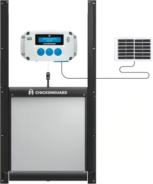 ChickenGuard Automatic Chicken Coop Door Opener, Power by Solar/Batteries/Electric. Strong Motor Lifts 2kg; Timer/Light Sensing; Motor Units only or Combination Kits (PRO   Door   Solar Kit)