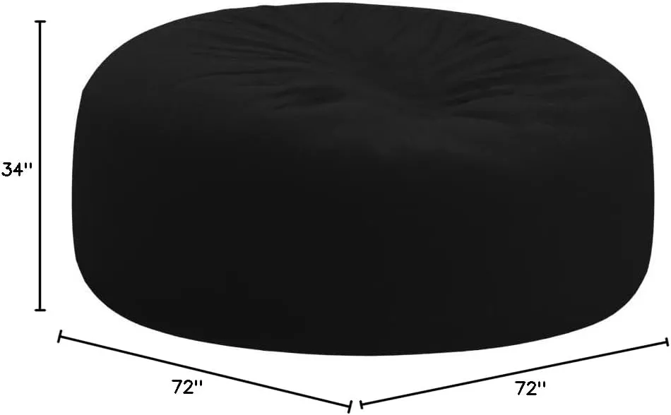 Chill Sack Bean Bag Chair: Giant 6' Memory Foam Furniture Bean Bag - Big Sofa with Soft Micro Fiber Cover, Black