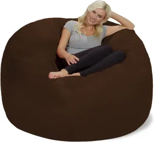 Chill Sack Bean Bag Chair: Giant 6' Memory Foam Furniture Bean Bag - Big Sofa with Soft Micro Fiber Cover, Chocolate