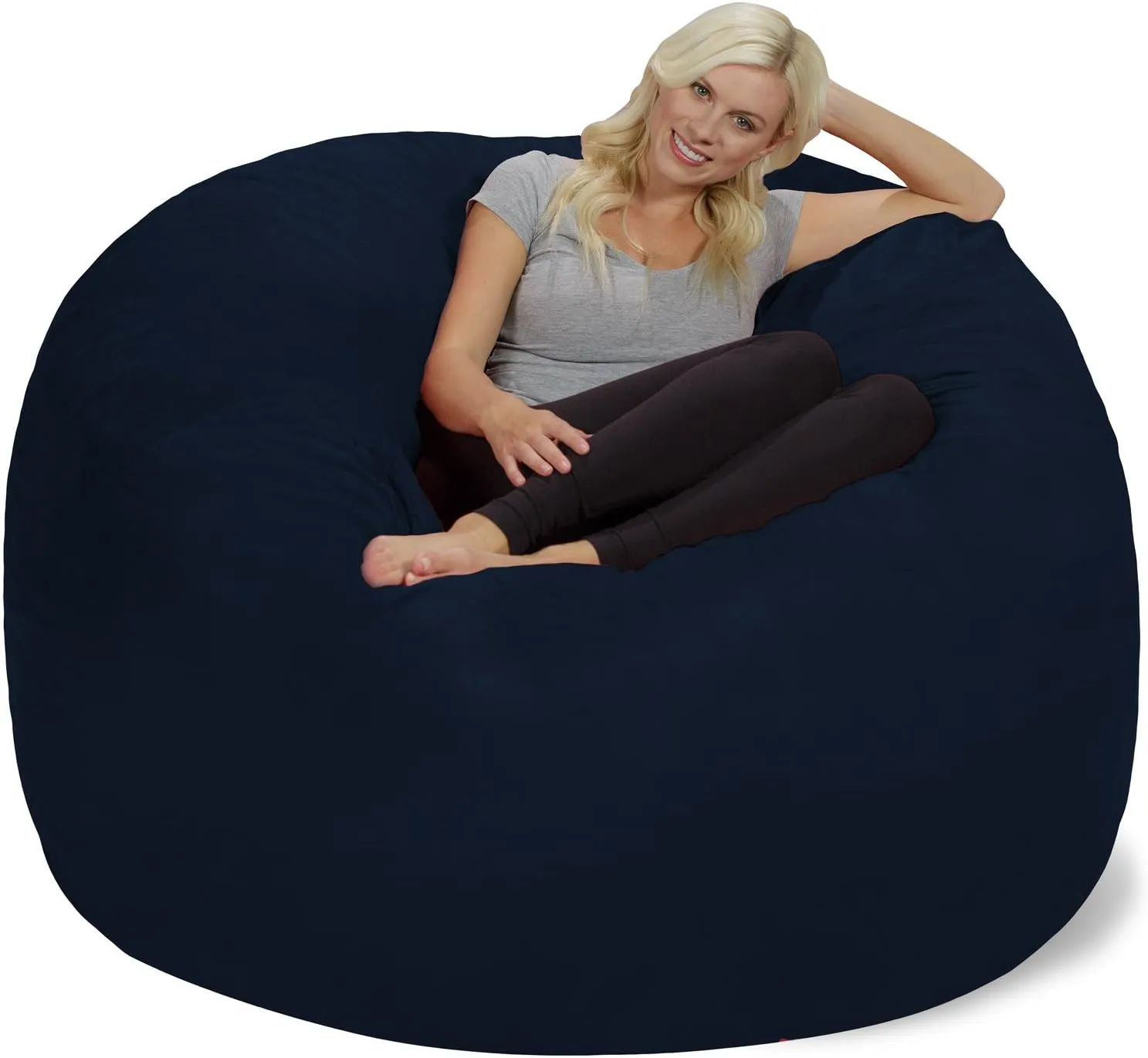 Chill Sack Bean Bag Chair: Giant 6' Memory Foam Furniture Bean Bag - Big Sofa with Soft Micro Fiber Cover, Navy