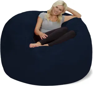 Chill Sack Bean Bag Chair: Giant 6' Memory Foam Furniture Bean Bag - Big Sofa with Soft Micro Fiber Cover, Navy