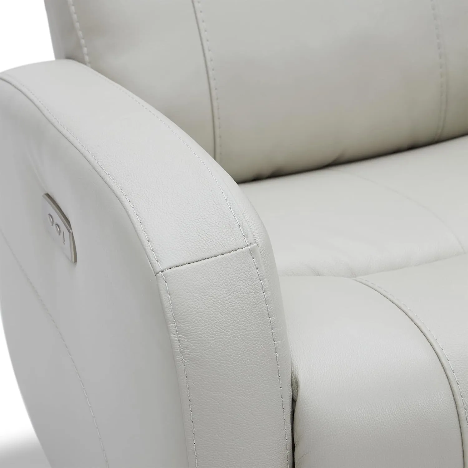 CHITA Genuine Leather Power Swivel Glider Recliner Chair for Adults, FSC Certified Electric Nursery Rocker Recliner Chair for Living Room, Light Grey
