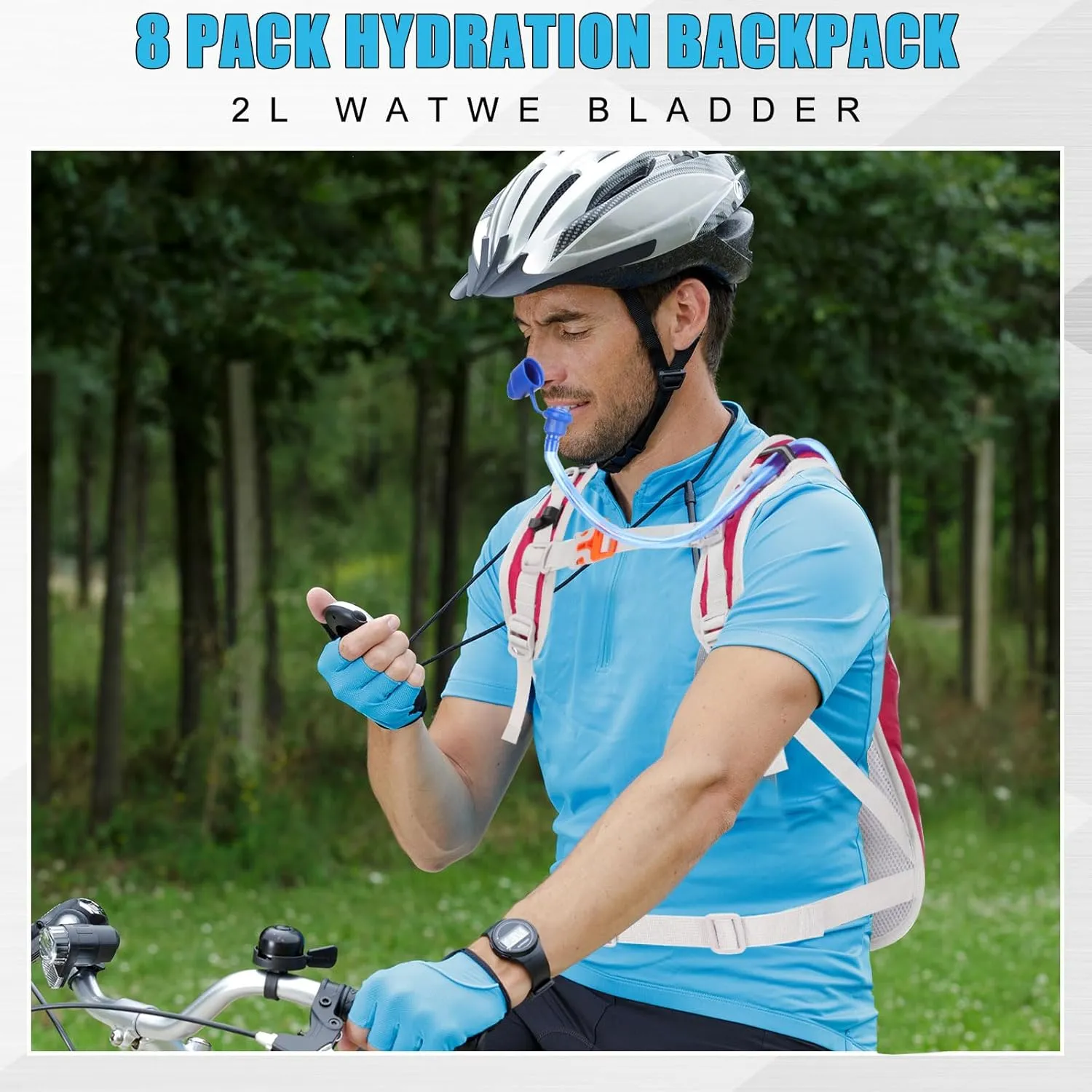 Chunful Hydration Backpack with 2L Water Bladder, Lightweight Hydration Pack Hiking Cycling Biking Climbing Water Backpack for Men Women