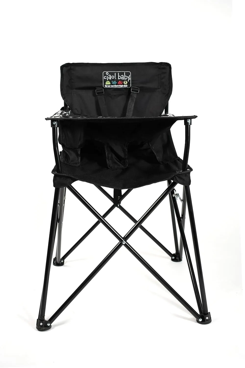 ciao! baby Portable High Chair for Travel, Fold Up High Chair with Tray, Black