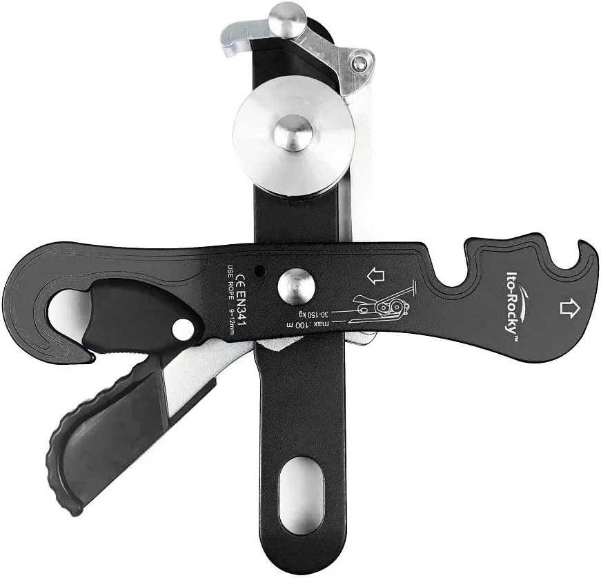 Climbing Stop Descender Rappelling Anti-Panic Belay Devices for 9-12mm Rope Rescue Equipment Hand Controls Desingned