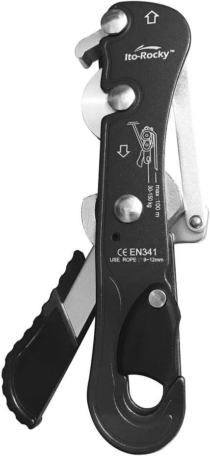 Climbing Stop Descender Rappelling Anti-Panic Belay Devices for 9-12mm Rope Rescue Equipment Hand Controls Desingned