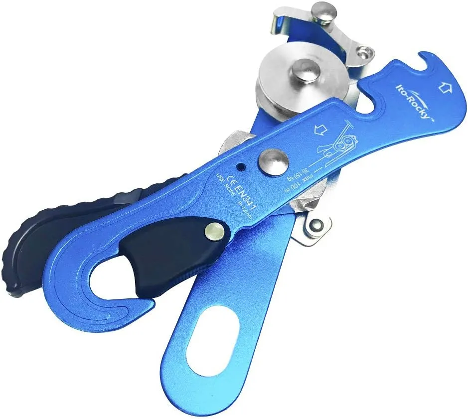 Climbing Stop Descender Rappelling Anti-Panic Belay Devices for 9-12mm Rope Rescue Equipment Hand Controls Desingned